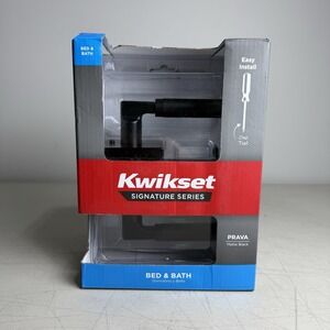 Kwikset 97301-042 Prava Lever Matte Black Bed/Bath Reversible Door Handle 730PVL